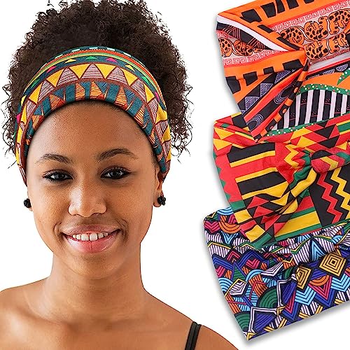 IVARYSS Wide Headbands for Women, Knotted Head Wraps & Turbans, 6 Pack African Style Hair Accessories