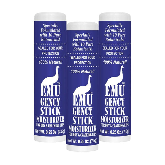 Montana Emu Ranch - EMUgency All Purpose Moisturizing Pocket Stick - 0.25 Ounce - 3 Pack - Helps Relieve Chapped, Cracked, and Split Lips and Skin