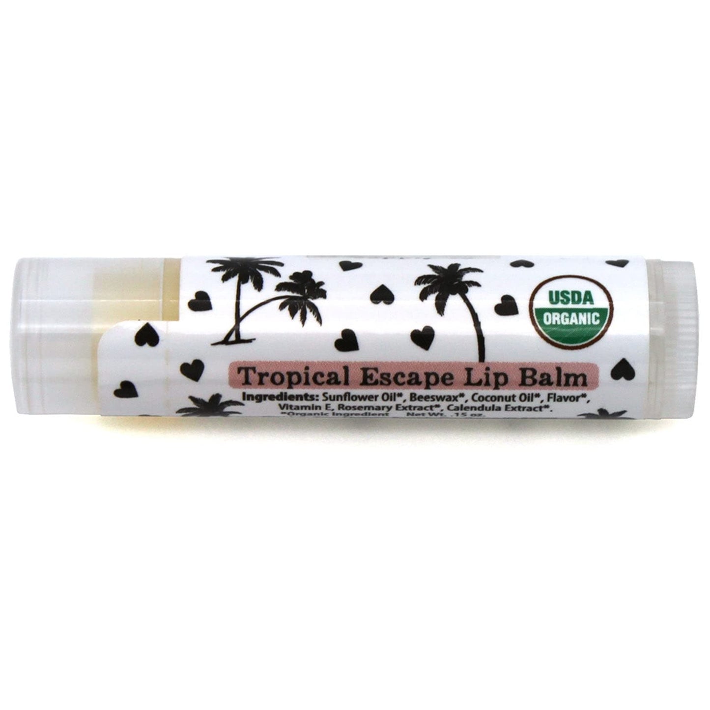 Organic Lip Balm 3 pack, Made with Premium Waxes and Extracts, Certified Organic for Chapped Lips (Tropical Escape)