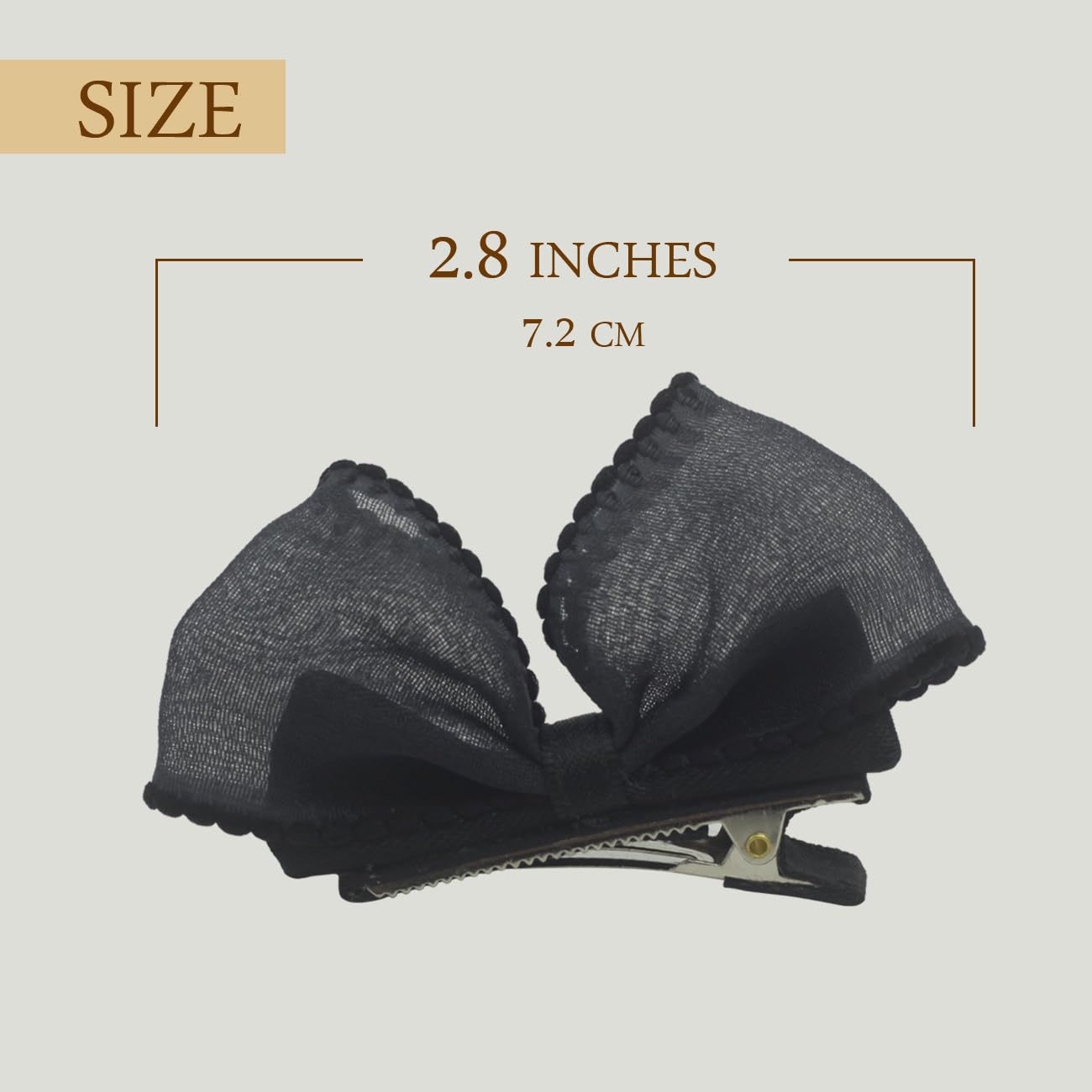 Elegant Black Fabric Bow Hair Clips Cat Ear Bow Hair Head piece for Little Girls -2Pcs