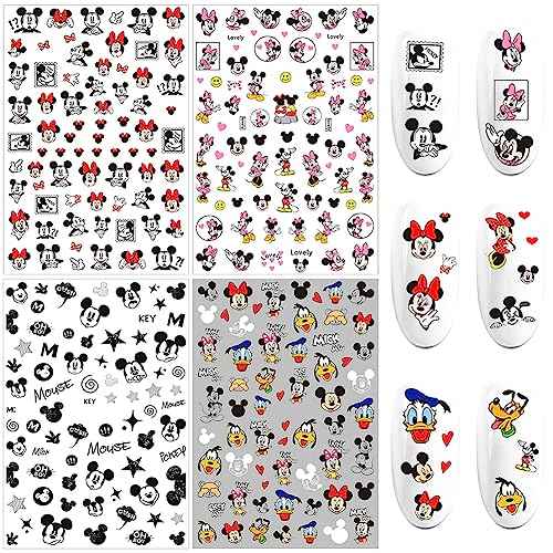 8pcs 3D Cute Nail Art Stickers Self Adhesive Nail Decals Cartoon Nails Art Supplies Designer Nails Stickers for Women Girls Kids Nail Decoration Cute Nail Design Party Gifts Manicure Decor