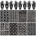 16 Sheets Henna Tattoo Stencils Kit Reusable for Women Girls and Kids,150+ PCS Temporary Indian Arabian Glitter Airbrush Tattoo Stencils for Face Body Paint DIY