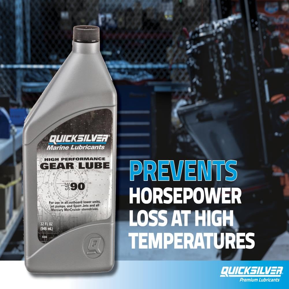 Quicksilver by Mercury Marine 802851Q02 SAE 90 High Performance Gear Lube, 8 Oz.