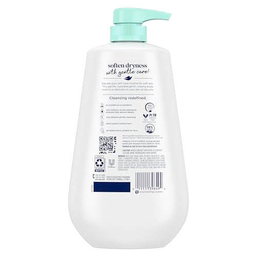Dove Sensitive Skin Body Wash with Pump - 24HR Moisturizing Cleanser 30.6 oz