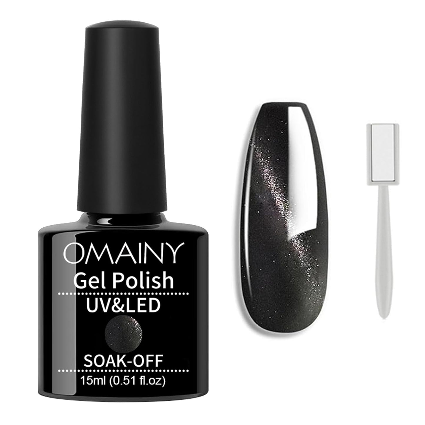 Omainy Gel Nail Polish 15ML,Cat Eye Gel Nail Polish Kit with Magnet,Cat Eye Magnetic Nail Polish Soak Off UV LED Nail Art Varnish Manicure With Gift Box