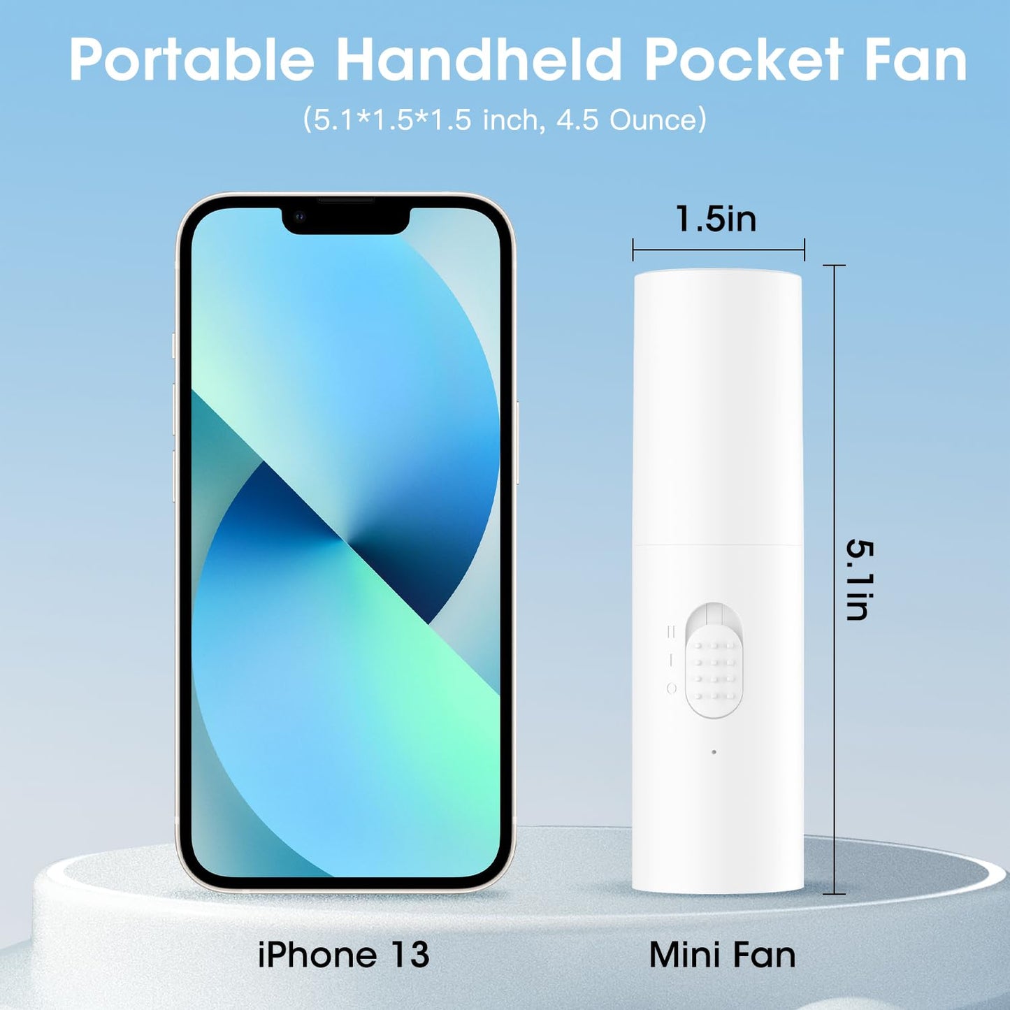 OLV Handheld Mini Fan Portable Rechargeable 3000mAh USB Battery Powered 22+Hrs Runtime Small Hand Held Fan Foldable Pocket Personal Fan Gifts for Women Girls Men Office,Travel,Outdoor - White