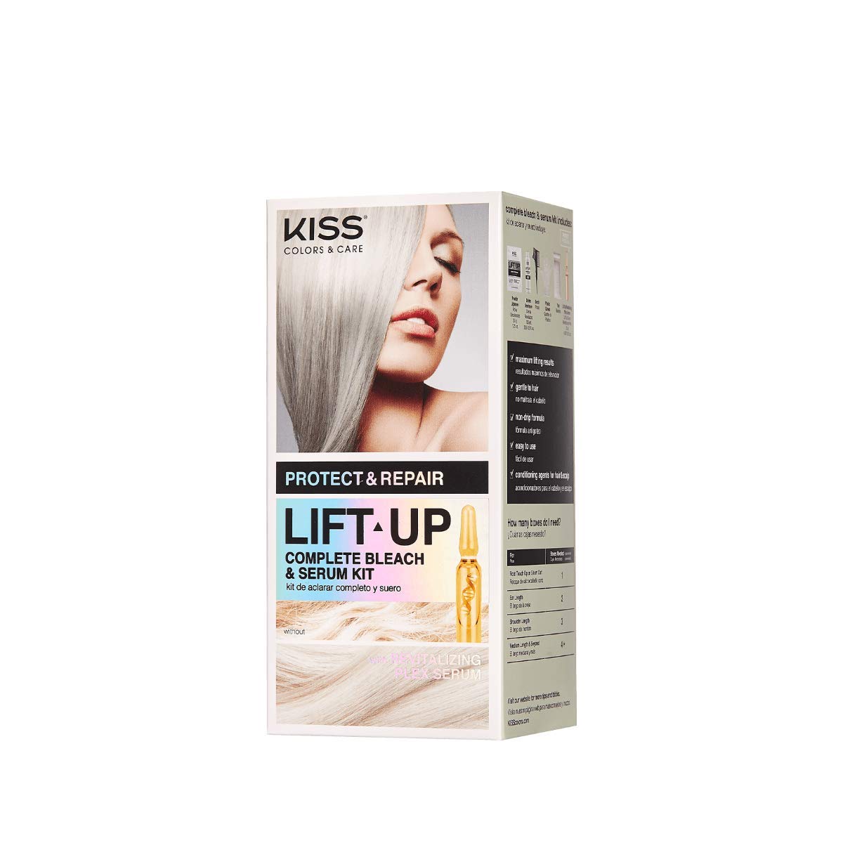 KISS Lift Up Complete Hair Bleach Kit, Rose Pink Toner, Gentle Conditioning Formula for All Hair Types, Reduces Brassiness, Includes 6-Pc DIY Bleach Kit