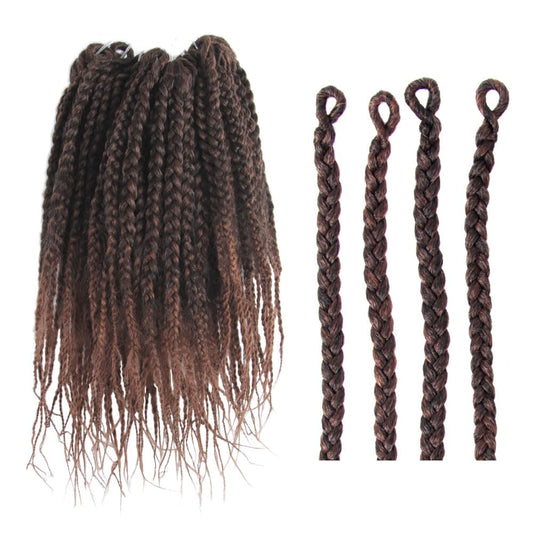 BOHOBABE Box Braids Crochet Hair 8 Inch 8 Packs Prelooped, Short 3X Knotless Crochet Box Braiding Hair (T30, Ombre Medium Dark Brown)