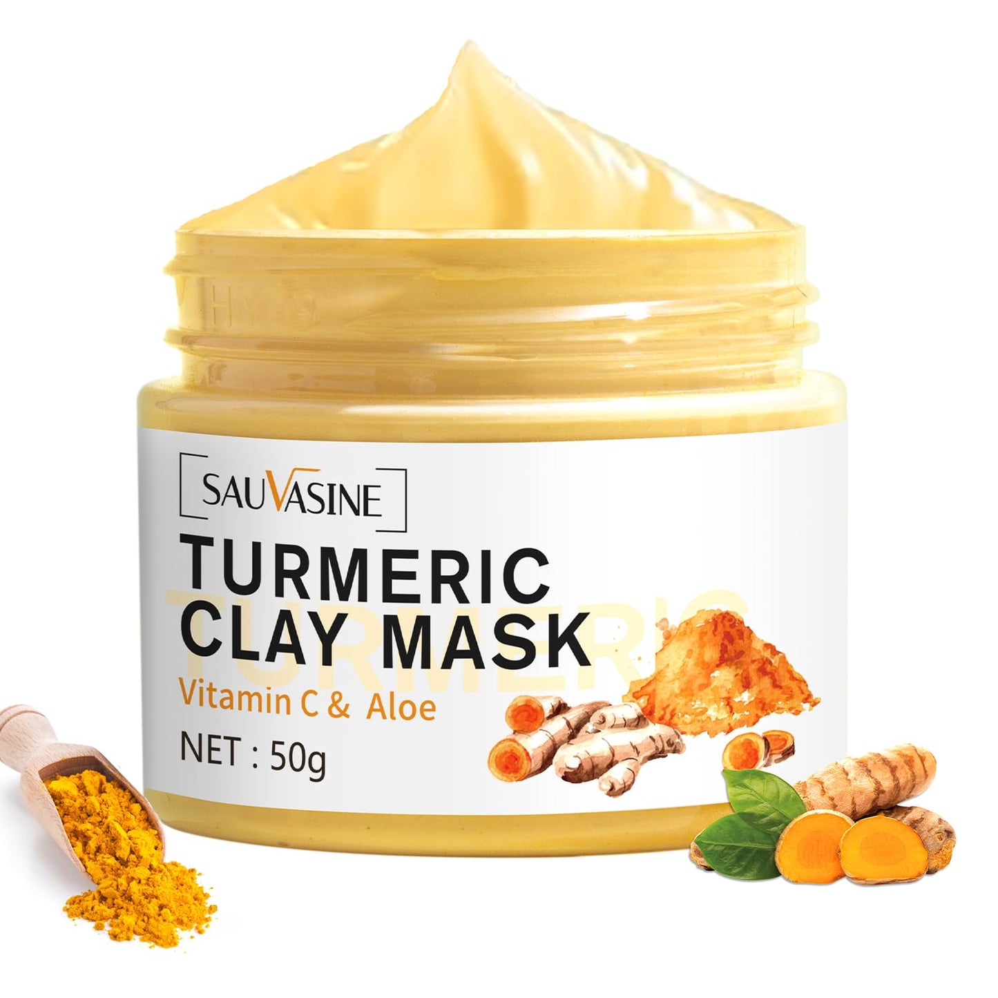 Lanthome Turmeric Vitamin C Face Mask, Hydrating Cleansing Blackheads,Turmeric Clay Mask for Controlling Acne, Oil and Refining Pores