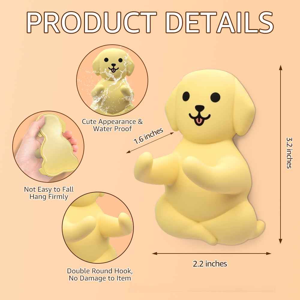 JMYROG Labrador Waterproof Silicone Razor Holder, for Shower Room Bathroom Kitchen Living Room Office Hanging Razors Plugs Towels, Animal Razor Holder for Women, Funny Gifts for Dog Lovers Dog Mom Dad