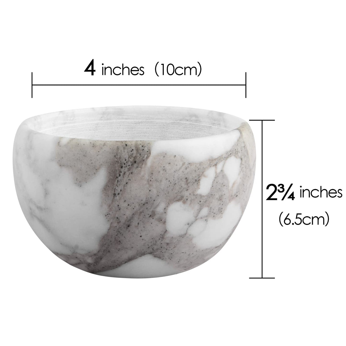 Linkidea Marble Shaving Bowl for Men, Shaving Soap & Cream Bowl, Durable Wet Shave Mug, Easy to Create Rich Lather, Stylish Bathroom Shaving Accessory (White)