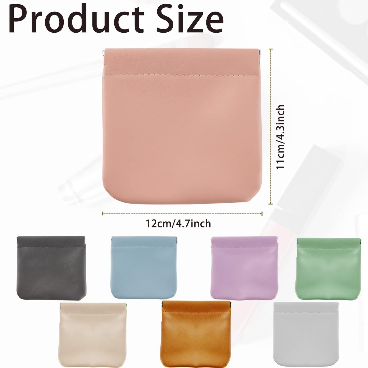 CANIPHA 8pcs Lambskin Pocket Cosmetic Bag, Waterproof Portable Small Makeup Bag No Zipper Self-closing Pouch for Women Mini Travel Storage Cosmetics Headphones Jewelry