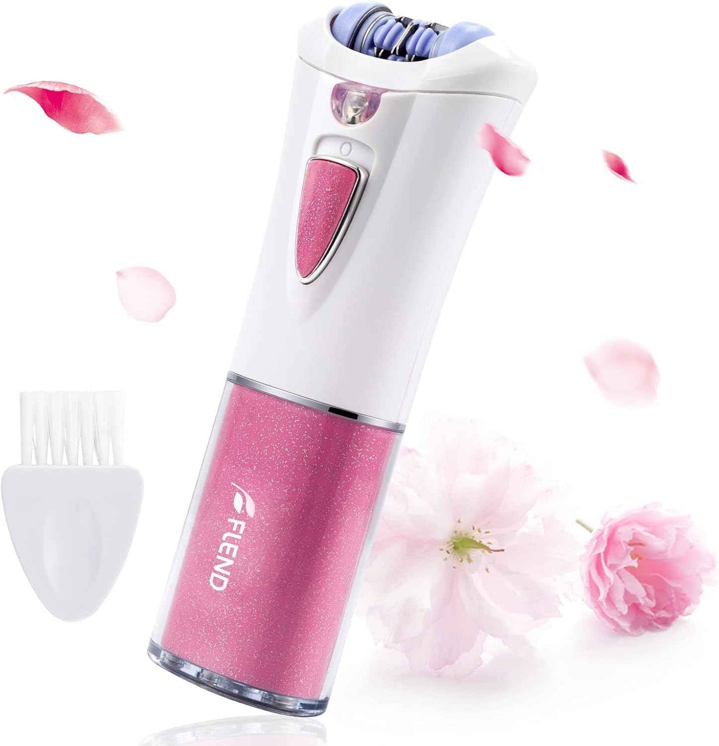 Mini Epilator, Facial Hair Remover for Women, Full Body Smooth Glide Epilator, Portable Electric Lady Shaver for Face, Armpits, Arms, Bikini, and Legs, with 9-Tweezers with LED for Precision