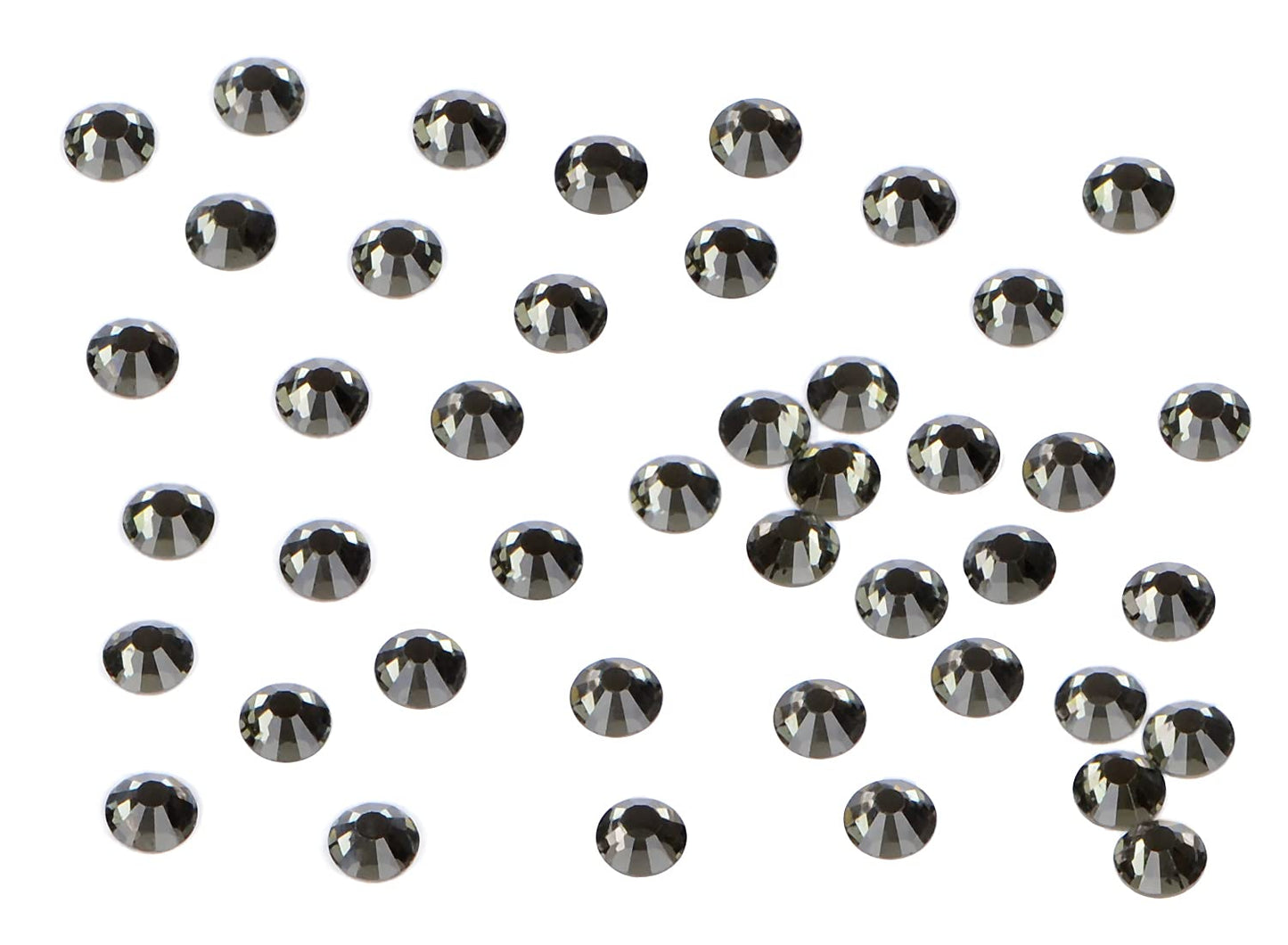 1440PCS Art Nail Rhinestones Non Hotfix Glue Fix Round Crystals Glass Flatback for DIY Jewelry Making with one Picking Pen (ss16 1440pcs, Black Diamond)