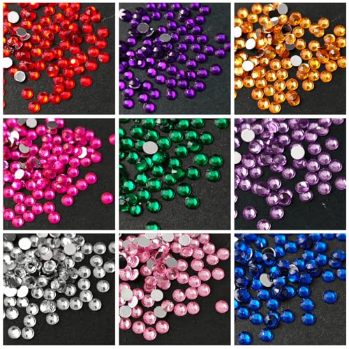 GUFUGU 6000 Pcs Mixed-Color Resin Jelly Rhinestones for Crafts