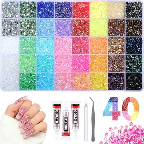 4mm Resin Rhinestones 40000Pcs Bedazzling Kit with Glue