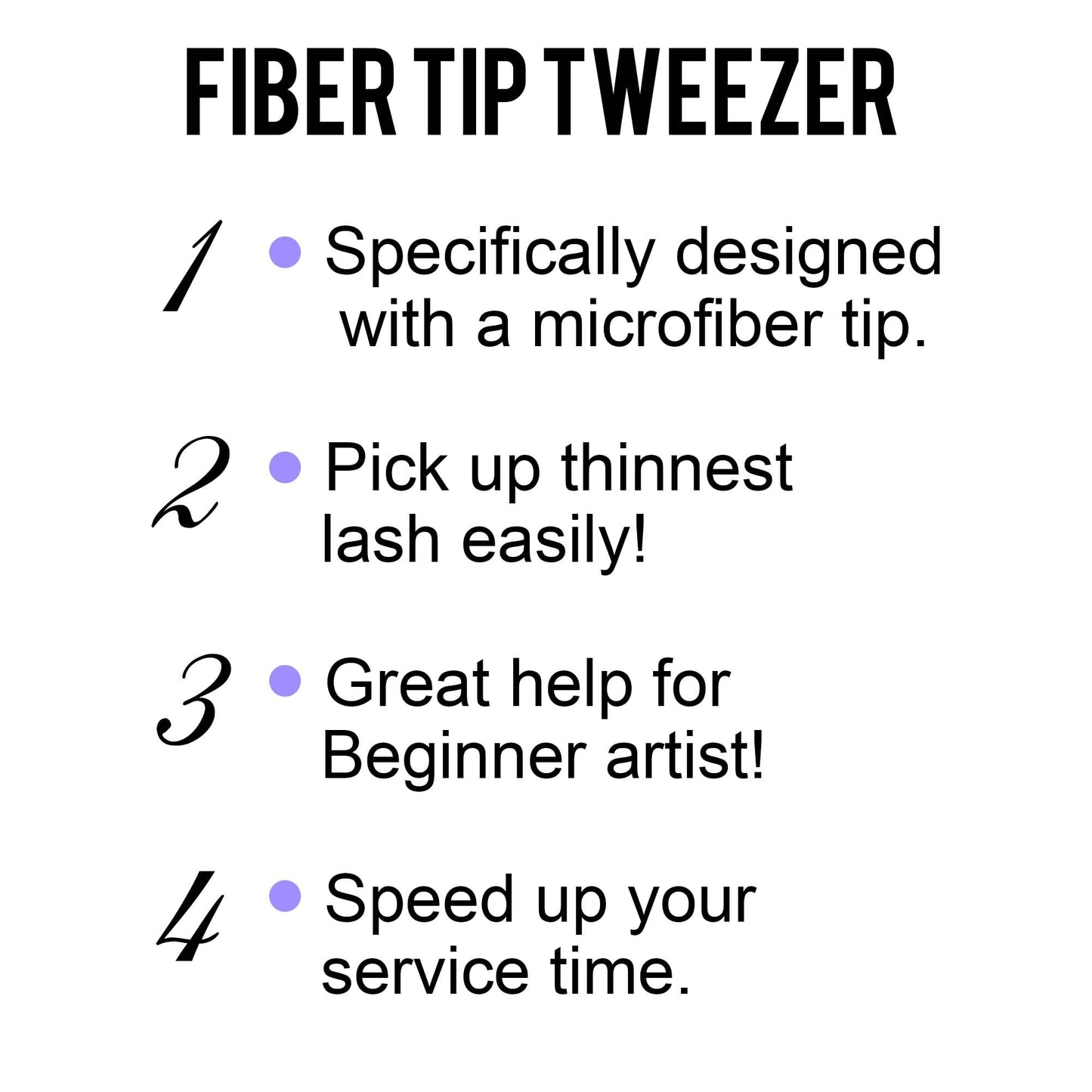 Fiber Tip Lash Tweezers For Eyelash Extension Tweezers Professional Artist Tech Work Kit Tools,Best Volume Eyelash Lashes Extensions Purple Tweezers Precision Supplies (Isolation)