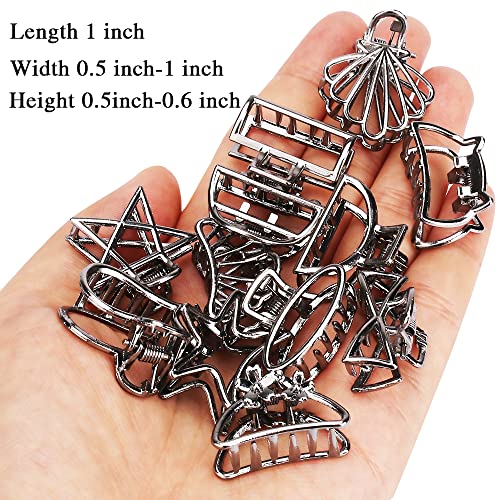 Small Metal Non-Slip Hair Claw Clips and Clamps - Mini Hair Accessories with Grip for Thick Hair