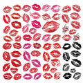 8 Sheets (70PCS) Lip Kiss Temporary Tattoos Stickers Valentines Day Theme Hot Pink Red Halloween Birthday Party Decoration Supplies Favors for Women Girls