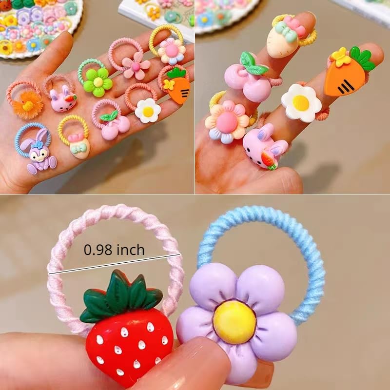 ALTALIVA 100Pcs Baby Hair Ties – Small 0.95in Multicolor Soft Cotton Elastic Bands