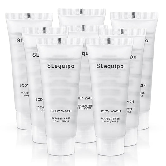 SLequipo Travel Size Body Wash (1 fl oz, 30 Pack), Refreshing Hotel Body Wash, Mini and Small Size Guest Hotel Toiletries in Bulk