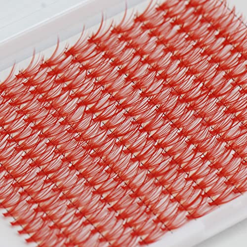 D Curl Lash Clusters 240pcs 12mm Red Colored Lashes