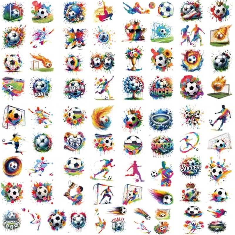 10 Sheets Soccer Temporary Tattoos for Women Men, Soccer Sport Ball Themed Birthday Party Decorations Favors Supplies, Cute Cartoon Football Sports Game Player Tattoo Sticker Gifts for Adults Q855