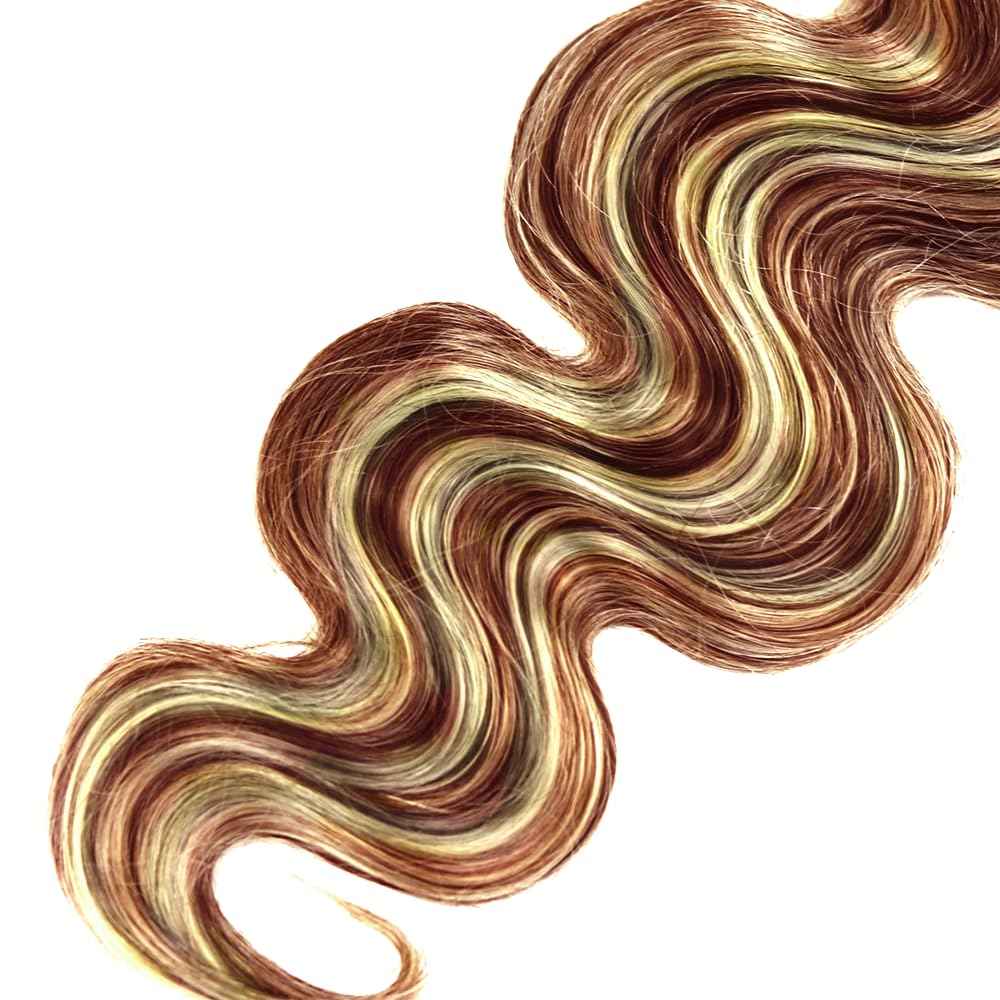 P30613 Bundles Human Hair GveoXvo Highlight Body Wave Bundles 22 24 26 Inch Peruvian Virgin 2 Tone Brown Mixed With 613 Bundle Hair Extensions