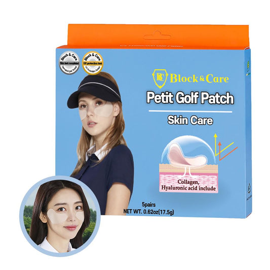 Block&Care Golf Patches for Sun Protection UV Facial Patches for Outdoor Activities with Skincare Ingredients Sunscreen Gel Tape UV Protection Face Patch for Golfers (Medium size, 15 Pairs / 3 Packs)