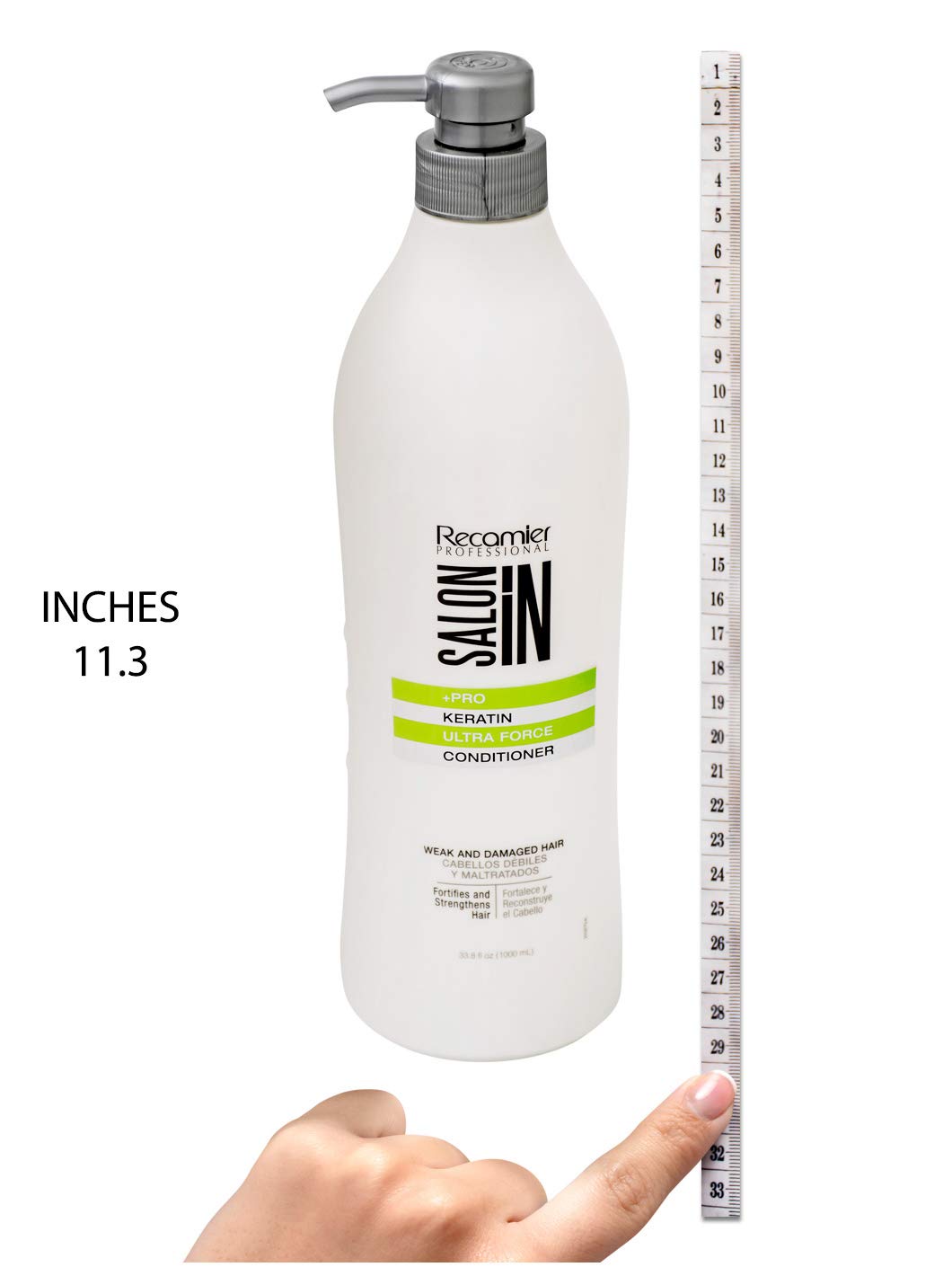 Recamier Professional Salon In +Pro Keratin Ultra Force Hair Conditioner 33.8oz - Acondicionador con Keratina para el Cabello Debil y Maltratado