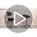 Ergonomic Saddle Chair with Back Support & Wheels
