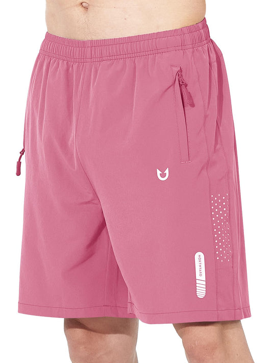 NORTHYARD Men's Athletic Running Shorts Quick Dry Workout Shorts 7"/ 5"/ 9" Lightweight Sports Gym Basketball Shorts Hiking Exercise POWDERPINK S