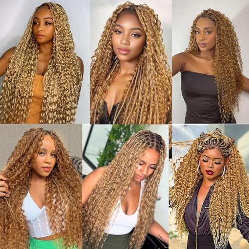 Honey Blonde Human Braiding Hair 28 Inch Deep Wave Bundle