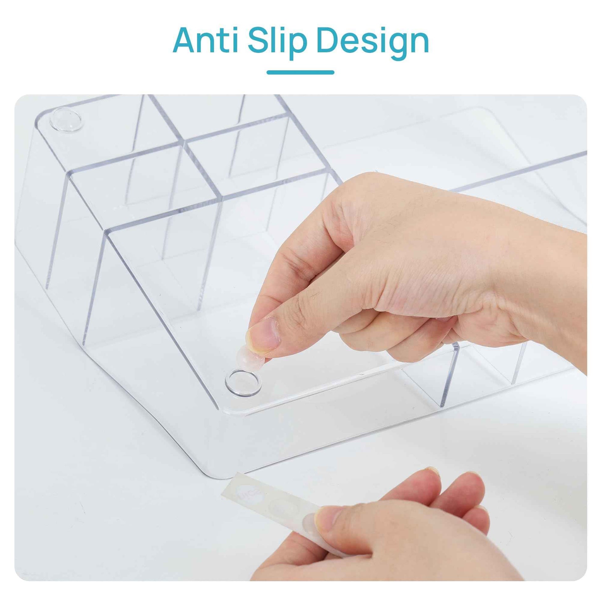 Vtopmart 1 Tier Clear Makeup Organizer, Cosmetic Storage for Dresser Countertop and Bathroom Vanity, Beauty Holder for Lipstick Brush Skincare