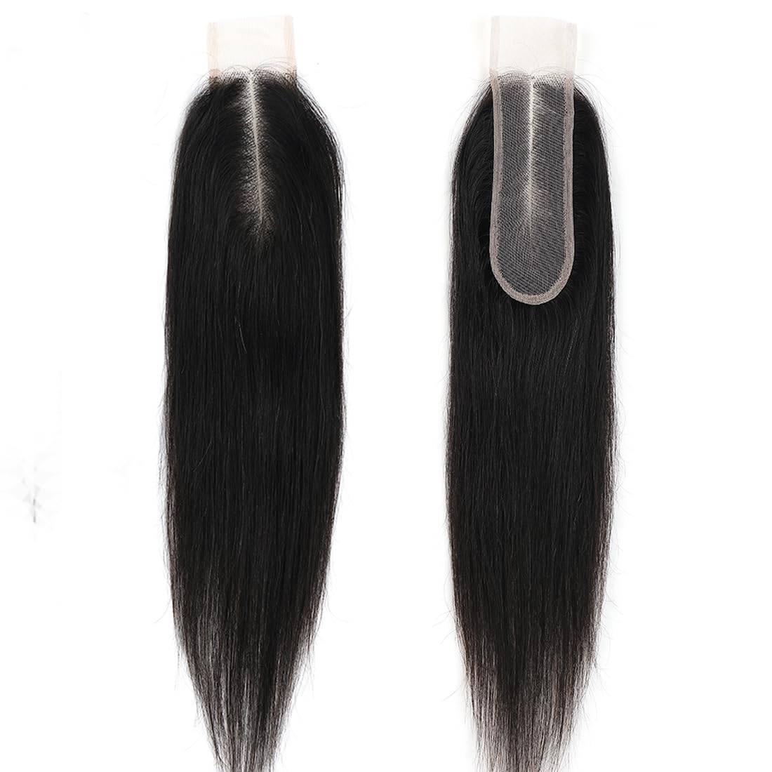 2x6 HD Transparent Skinlike Human Hair Lace Closure Straight 14inch 100% Brazilian 2x6 Closure Virgin Human Hair Kim K Middle Part Closure Closure Straight Natural Black Glueless Pre Plucked Bleached