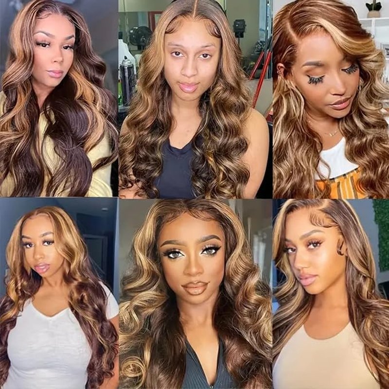 28-30-32 Inch Highlight Body Wave Hair Bundles | Virgin Human Hair 1B/30