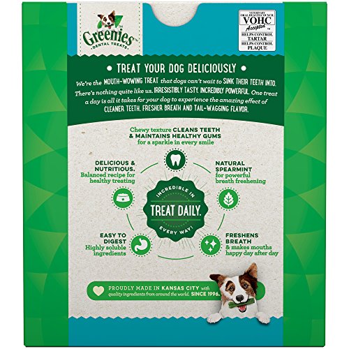 GREENIES TEENIE Natural Dog Dental Care Chews Oral Health Dog Treats Fresh Flavor, 27 oz. Pack (96 Treats)