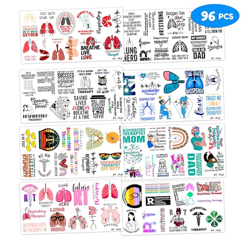96 Respiratory Therapist Temporary Tattoos - Cute Designs