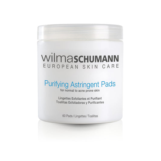 Wilma Schumann Purifying Astringent Pads for Face, Skin Exfoliating Pads with Salicylic Acid, Pack of 60