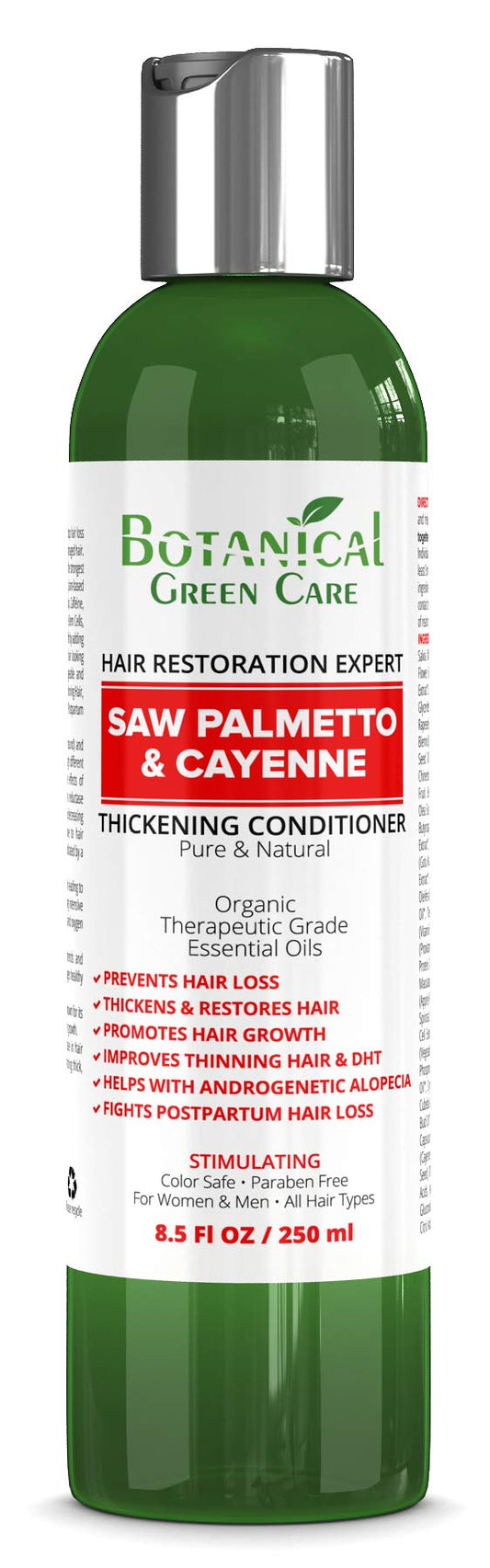 "Saw Palmetto & Cayenne" Hair Growth Anti-Hair Loss CONDITIONER. Alopecia Prevention and DHT Blocker. Doctor Developed