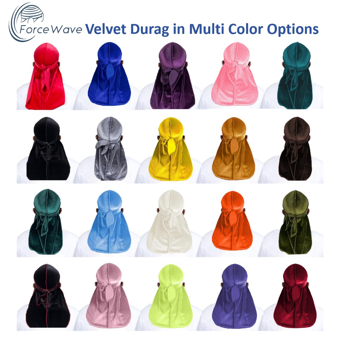 Velvet Durag for Men Wave Cap Premium Dorag for Men Women 360 Wave (Deep Ocean Blue)