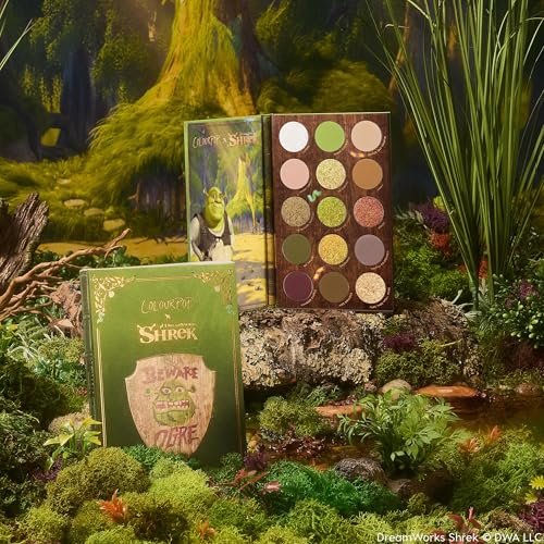 ColourPop x Shrek Beware Ogre Eyeshadow Palette - Limited Edition with Matte, Metallic & Glitter Finishes