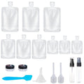 17 Pack Travel Pouches for Toiletries,TSA Approved,Travel Size Portable Containers,Stand Up Pouch,Refillable Travel Accessories for Shampoo Conditioner Lotion Soap Liquids (B-17pcs)