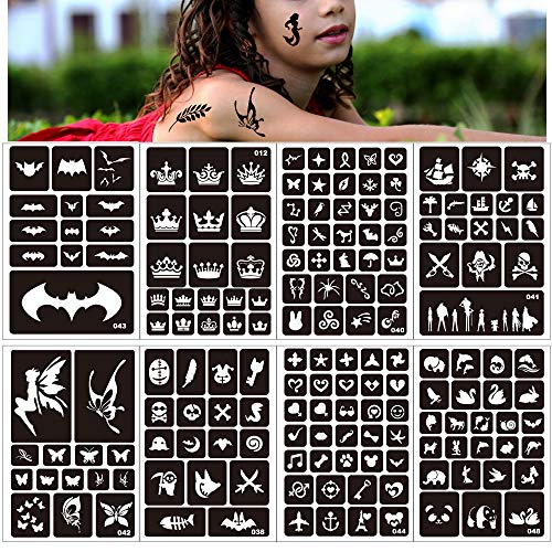 Konsait 262pcs Temporary Tattoo Stencils for Kids - Face & Body Art Kit
