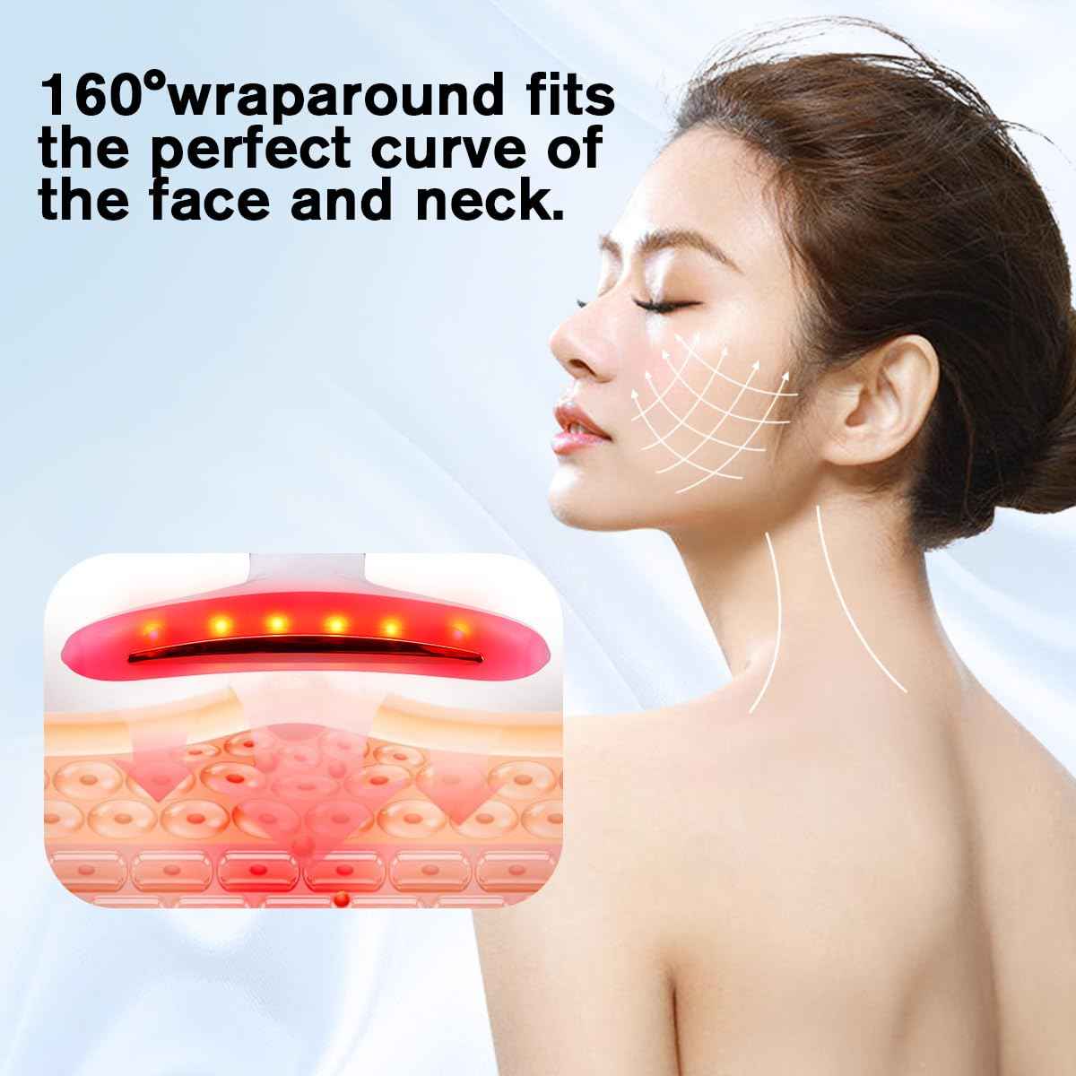 LATME Facial Massager,Neck Face Massager Tool,3 Mode Massage with Heat,Portable Beauty Instrument for Skin Care Women Gift (Gradient Pink)