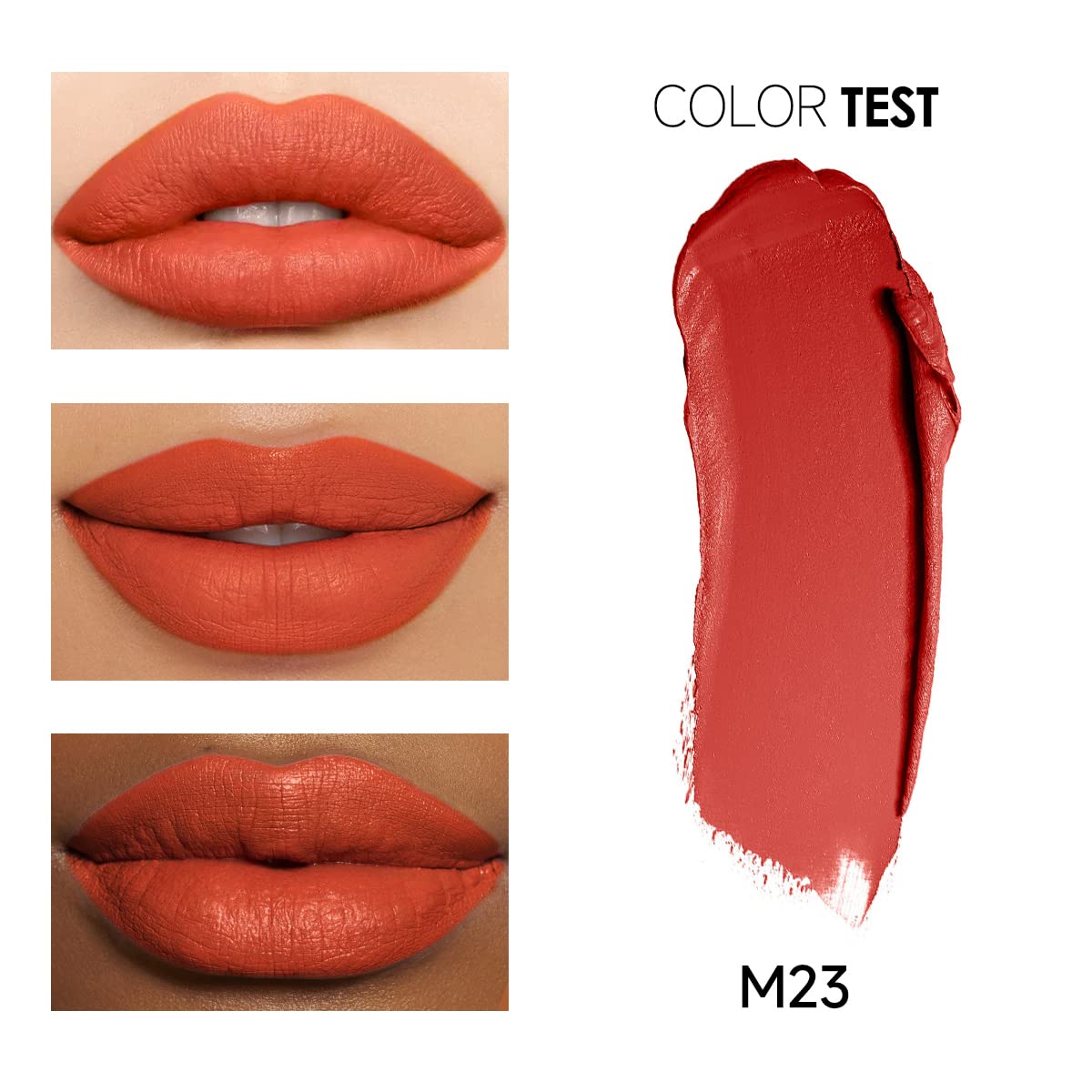 CARSLAN Matte Lipstick Hydrating Lip Color Makeup, Highly Pigmented Lipstick with Moisturizing Formula, Lightweight, Smooth, M23