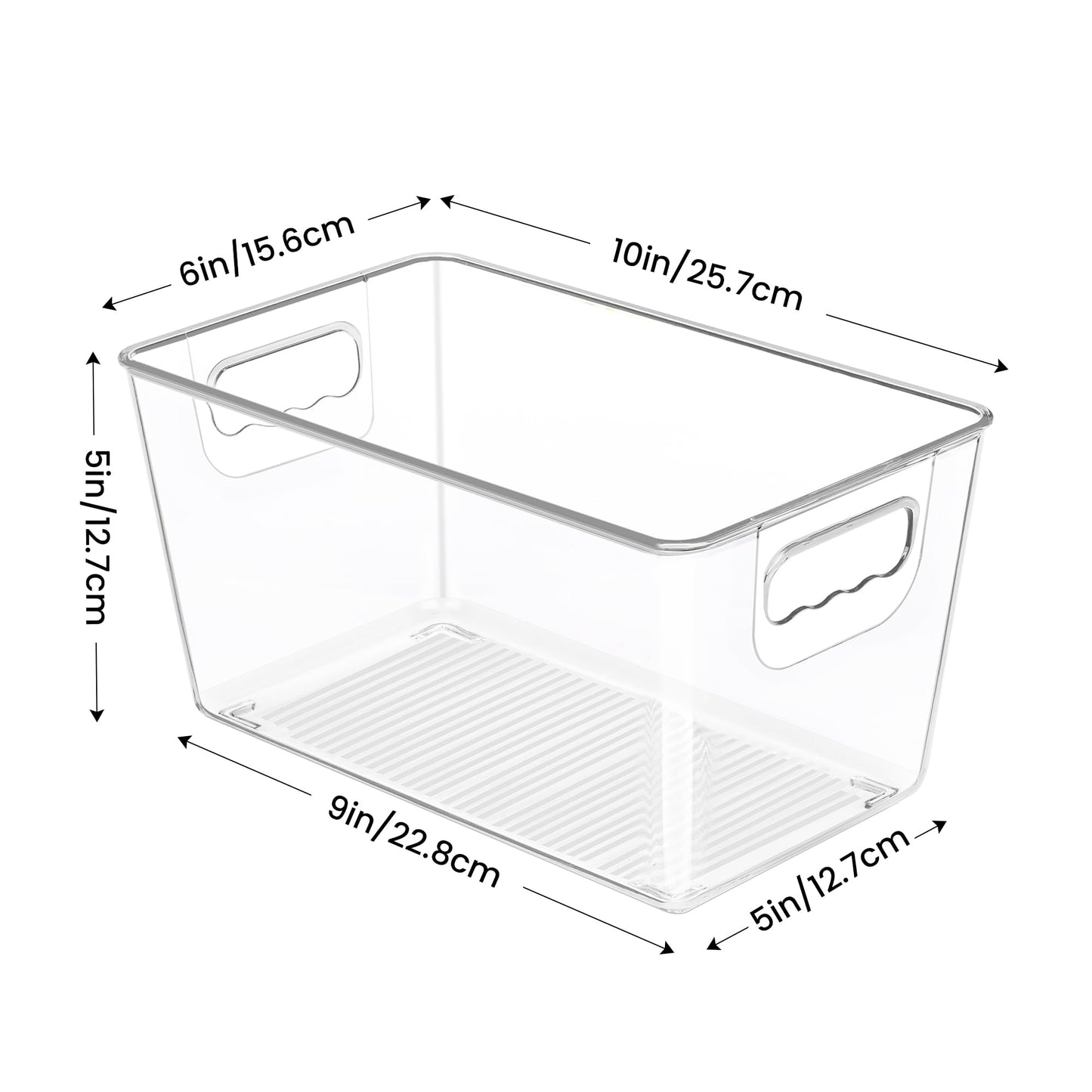 YIHONG Clear Plastic Storage Bins, 12 Pack Medium Pantry Organizer Bins with Handle for Kitchen, Freezer,Cabinet,Closet Organization and Storage