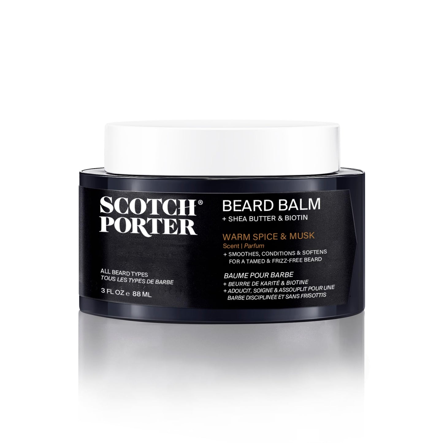 Scotch Porter Conditioning Beard Balm and Beard Conditioner | Formulated with Non-Toxic Ingredients, Free of Parabens, Sulfates & Silicones | Vegan | Jar 3oz, Tube 7.1oz