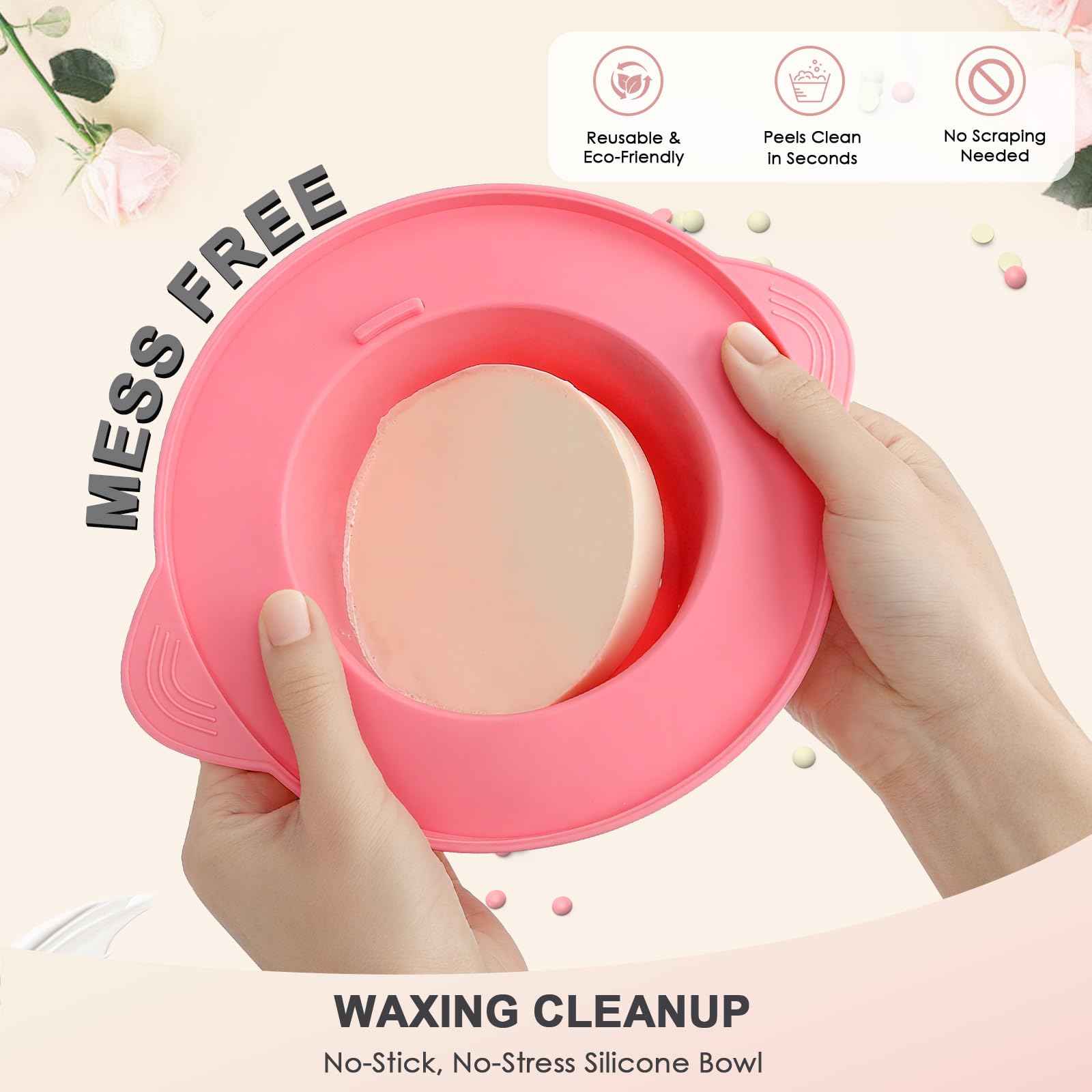 KeShi Waxing Kit for Women and Men, Digital Wax Warmer with 6 Bags Hard Wax Beads, at-Home Hair Removal Wax Kit for Full Body, Face, Eyebrow, Bikini, Legs, Brazilian & Sensitive Skin(Silky Cream)