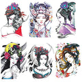 6 Sheet Japanese Geisha Temporary Tattoos Waterproof